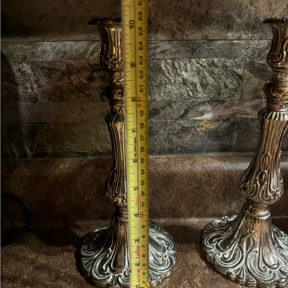 WM A Rogers Silver Candlestick holders adorned RARE Circular 10” high - Picture 2 of 7